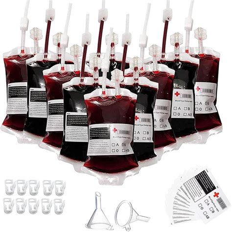 fake blood bags for drinks|halloween blood bag.